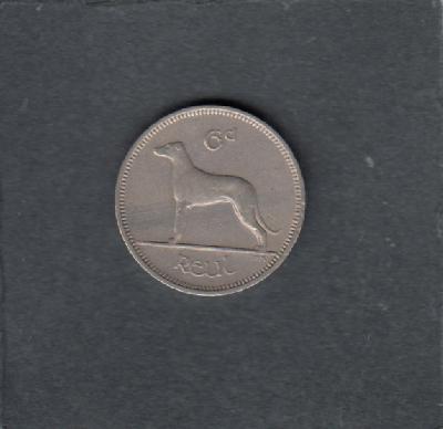 Beschrijving: 6 Pence  DOG  